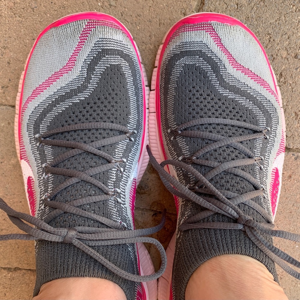 Pink and Gray Nike Free